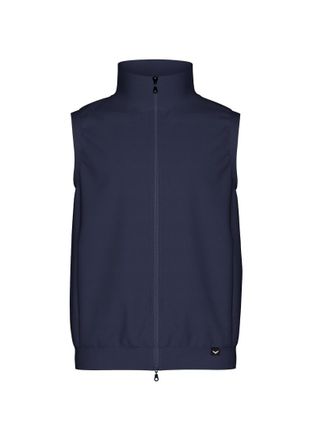 Trigema Steppweste TRIGEMA TRIGEMA Weste aus bequemem Sweat-Material, Herren, Gr. 4XL, blau (navy), 70% Baumwolle, 30% Polyester, Westen Steppweste