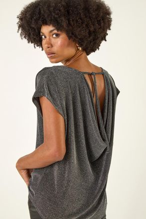 Roman Shimmer Scoop Back Stretch Top