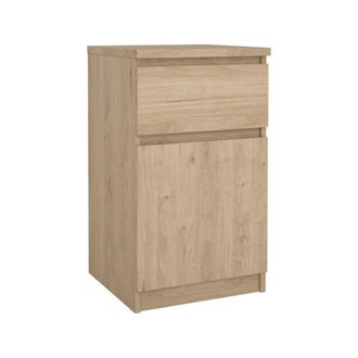 Dmora Dmora - Mesa De Noche Francoise, C&oacute;moda Baja, Mesilla De Noche, Estante De La Cama, 40x40 H70 Cm, Roble