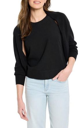 Nic+Zoe Cotton Blend Shrug Cardigan in Black Onyx at Nordstrom, Size Large