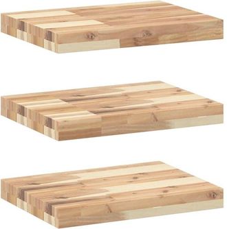 vidaXL Floating Shelves 3 pcs 40x30x4 cm Untreated Solid Wood Acacia vidaXL