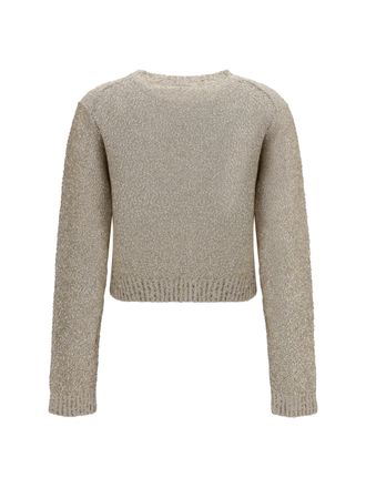 Brunello Cucinelli Womens Long-Sleeve Sequin Sweater Pietra