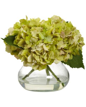 Nearly Natural Blooming Hydrangea With Vase