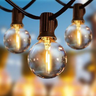 OEM Guirnalda De Luces Exteriores Svater, 30 M, G40, Con 50 Bombillas Led De Pl&aacute;stico, Resistente Al Agua Ip45, Luz Blanca C&aacute;lida Para Jard&iacute;n, Patio, Fies