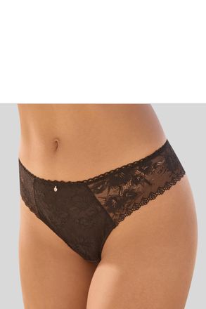 Lascana String LASCANA, Damen, Gr. 36/38, schwarz, Spitze, Obermaterial: 87% Polyamid, 13% Elasthan, k&ouml;rpernah, Unterhosen String, rundherum aus floraler, dez