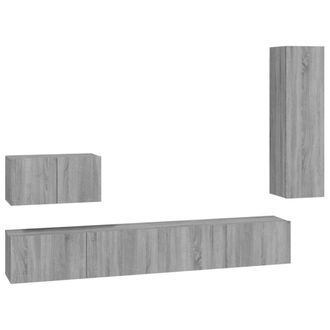 Berkfield Home 4 Piece TV Cabinet Set Grey Sonoma Engineered Wood