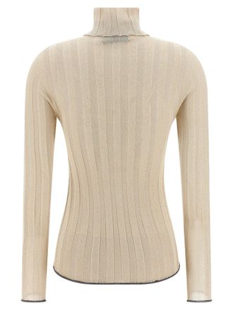 Fabiana Filippi Ribbed Lurex Sweater - Beige