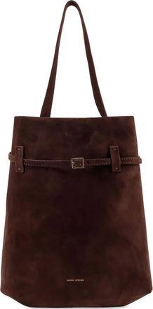 Manu Atelier Tote du Jour su&egrave;de shopper met gesp - Bruin