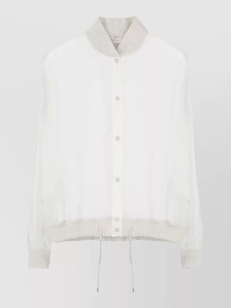 PANICALE silk long-sleeve crewneck blouse
