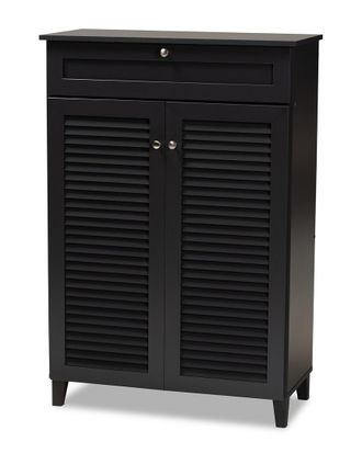 Baxton Studio Coolidge 5-Shelf Shoe Storage Cabinet