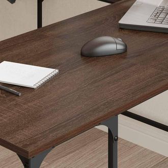 Berkfield Home Decorative Desk Brown Oak 139x139x75 cm Engineered Wood | Size: 139 x 139 x 75 cm