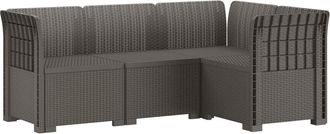 vidaXL Sof&aacute; De Jard&iacute;n Para 4 Personas Estilo Rattan Pp Gris Claro Vidaxl