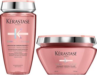 Kerastase Womens Kérastase Chroma Absolu Duo - Bain Riche 250ml Shampoo & Masque Filler 200ml for Medium to Thick Colour-Treated Hair - One Size