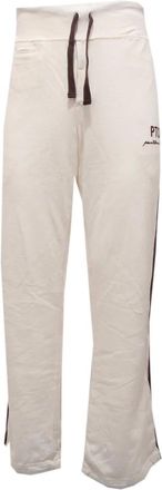 PT01 Pt01, Broeken, Heren, Wit, L, Fleece gevoerde jumpsuit broek Colpgy stijl