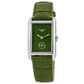 Longines DolceVita Quartz Green Dial Leather Strap Womens Watch L5.512.4.60.2
