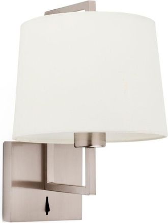 Faro Barcelona Frame Aplique De Pared N&iacute;quel Mate/beige 20170-02