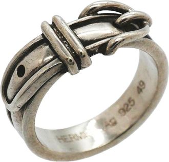 Herm&egrave;s Silver 925 Band Ring (Pre-Owned)