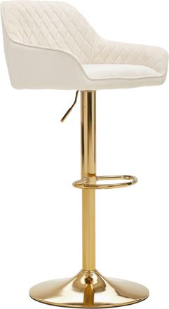 Livetastic Barhocker, Creme, Goldfarben, Metall, Textil, F&uuml;llung: Schaumstoff, Drehteller, 53.5x108x53 cm, Sitzfl&auml;che 360&deg; drehbar, inklusive Armlehnen, Esszimme