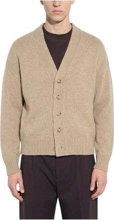 Paolo Pecora Maglia Cardigan - Heren - Truien - Beige - Maat: S Wol