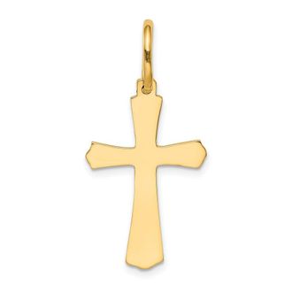Diamond2Deal 14k Yellow Gold Polished Cross Charm