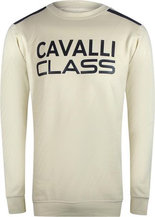 Cavalli Sweatshirt Met Getapete Schouders En Beige Zandkleur