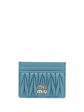 Miu Miu Portacarte matelass&eacute; - Blu