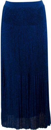 Missoni Metallic Blue Pleated Midi Skirt Size XXS