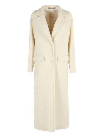 Tagliatore Womens Wool Single-breasted Coat - Ivory - Size EU 36 (Womens)
