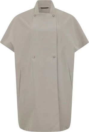 Moorer Kortemouwen Trenchcoat - Dames - Mantel - Grijs - L - Polyester - Jassen