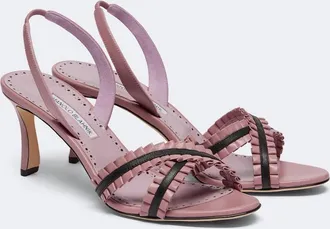 Manolo Blahnik Volusan leather slingback sandals