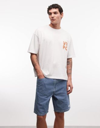 Aape By A Bathing Ape Aape by A Bathing Ape - Aape Now - Jorts in denim a righe blu e bianco-Multicolore