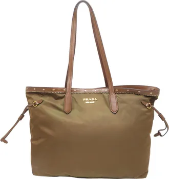 Prada Khaki Nylon Tote Bag (Pre-Owned)