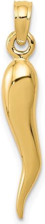 Diamond2Deal 14k Gold Medium 3-D Italian Horn Pendant