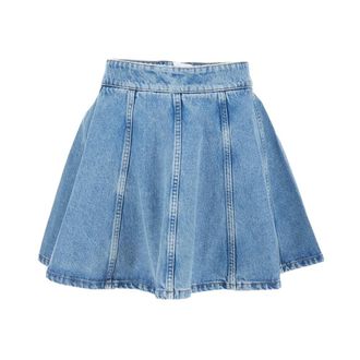 Rotate ROTATE Birger Christensen, Denim Skirts, female, Blue, Size: M Flared Denim Skirt