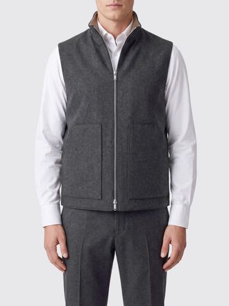 Lardini High-Neck Knitted Wool Gilet with Zip Closure