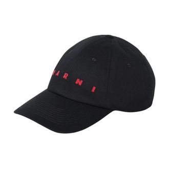 Marni Logo Baseballpet - Heren - Petten - Zwart - S - Katoen - Accessoires