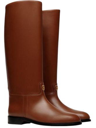 Bally Womens Hollie Leather Knee-High Boots In Cuero
