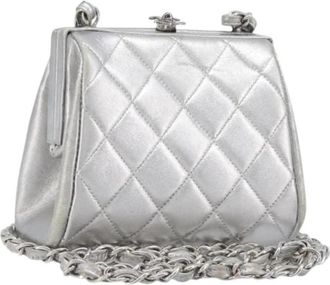 Chanel Pre-owned Mini Bag - Dames - Vintage Mini Tas - Grijs - ONE Size - Leer - Vintage
