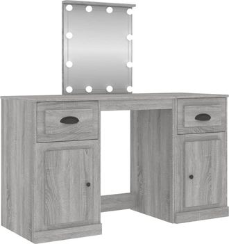 vidaXL Tocador Con Led Color Gris Sonoma 130x50x132,5 Cm Vidaxl
