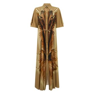 Alberta Ferretti Long Silk Shirt Dress - female - Alberta Ferretti - Shirt Dresses - Multicolor - XL - Dresses