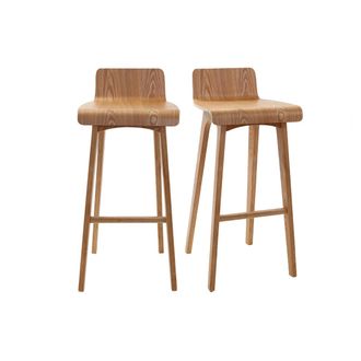 Miliboo Set De 2 Taburetes De Cocina N&oacute;rdicos De Madera Clara 75 Cm Baltik