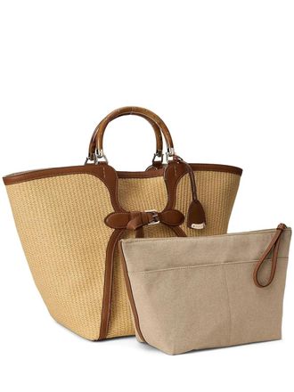 Ralph Lauren Collection braided-raffia tote bag - women - CALFSKIN/Cotton/Raffia - One Size - Neutrals
