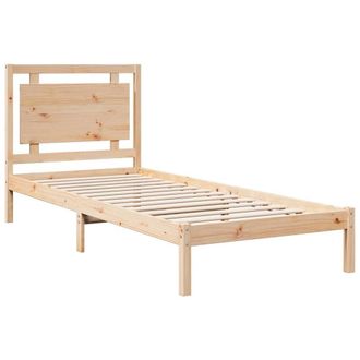 Berkfield Home Decorative Extra Long Bed Frame without Mattress&not;100x210 cm Soli in Light Tan | Size: 100x210 cm