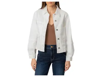 Kut from the Kloth Bailey Button Front Jacket Womens Coat White : LG, Cotton/Denim/Down