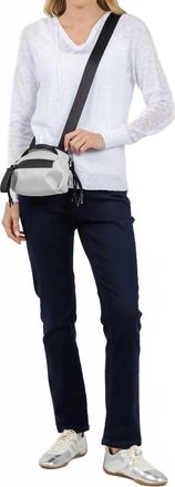 Elliott Lauren Boardwalk Hoodie Sweater With Mesh Detail In White