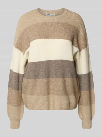 Only Loose Fit Strickpullover aus Viskose-Mix Modell ATIA in Beige Melange, Gr&ouml;&szlig;e XS