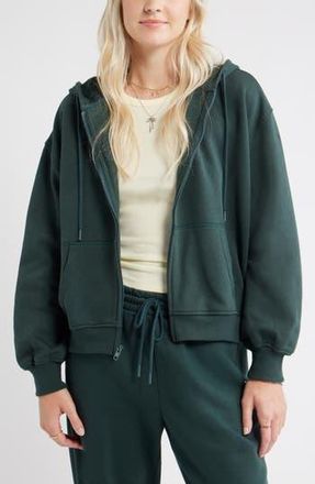 BP. Relaxed Cotton Blend Zip Hoodie in Green Gables at Nordstrom Rack, Size X-Small