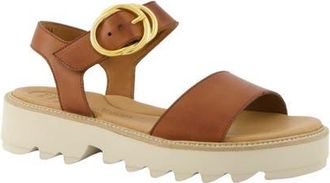 Paul Green Darcy Ankle Strap Platform Sandal in Cognac Leather at Nordstrom, Size 11.5Us