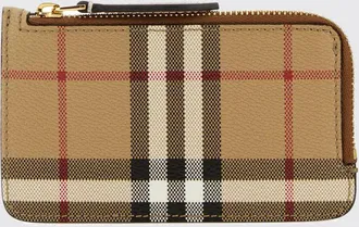 Burberry Portacarte in pelle di vitello e cotone spalmato con motivo Vintage Check