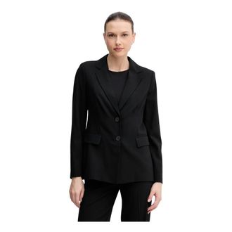 Benetton Single-Breasted Blazer - Dames - Blazers - Zwart - L - Leer - Jassen